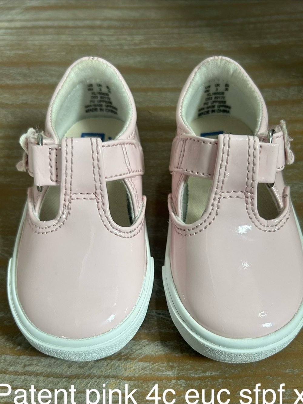 Keds Patent Pink T‑Strap Baby Walker Shoes